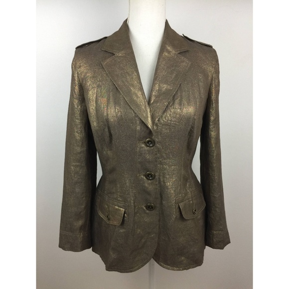 Sutton Studio Jackets & Blazers - Sutton Studio Copper Linen Women's Jacket 10P